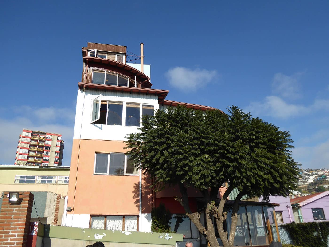 The tall, narrow La Sebastiana house of Pablo Neruda on Cerro Florida, Valparaíso