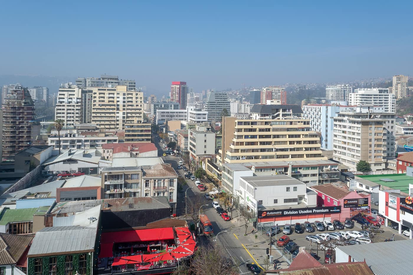 The centre of Viña del Mar seen from Cerro Castillo